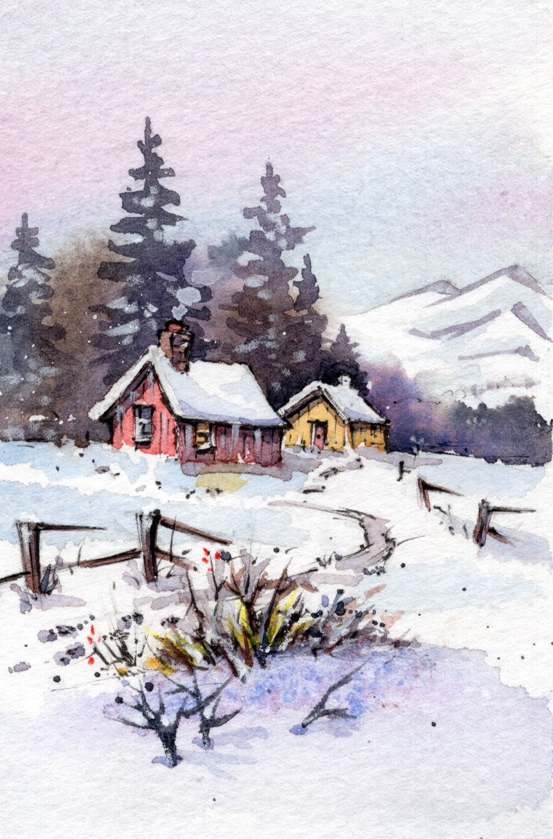 Lofoten, imagined. ORIGINAL ART Miniature, Mounted.