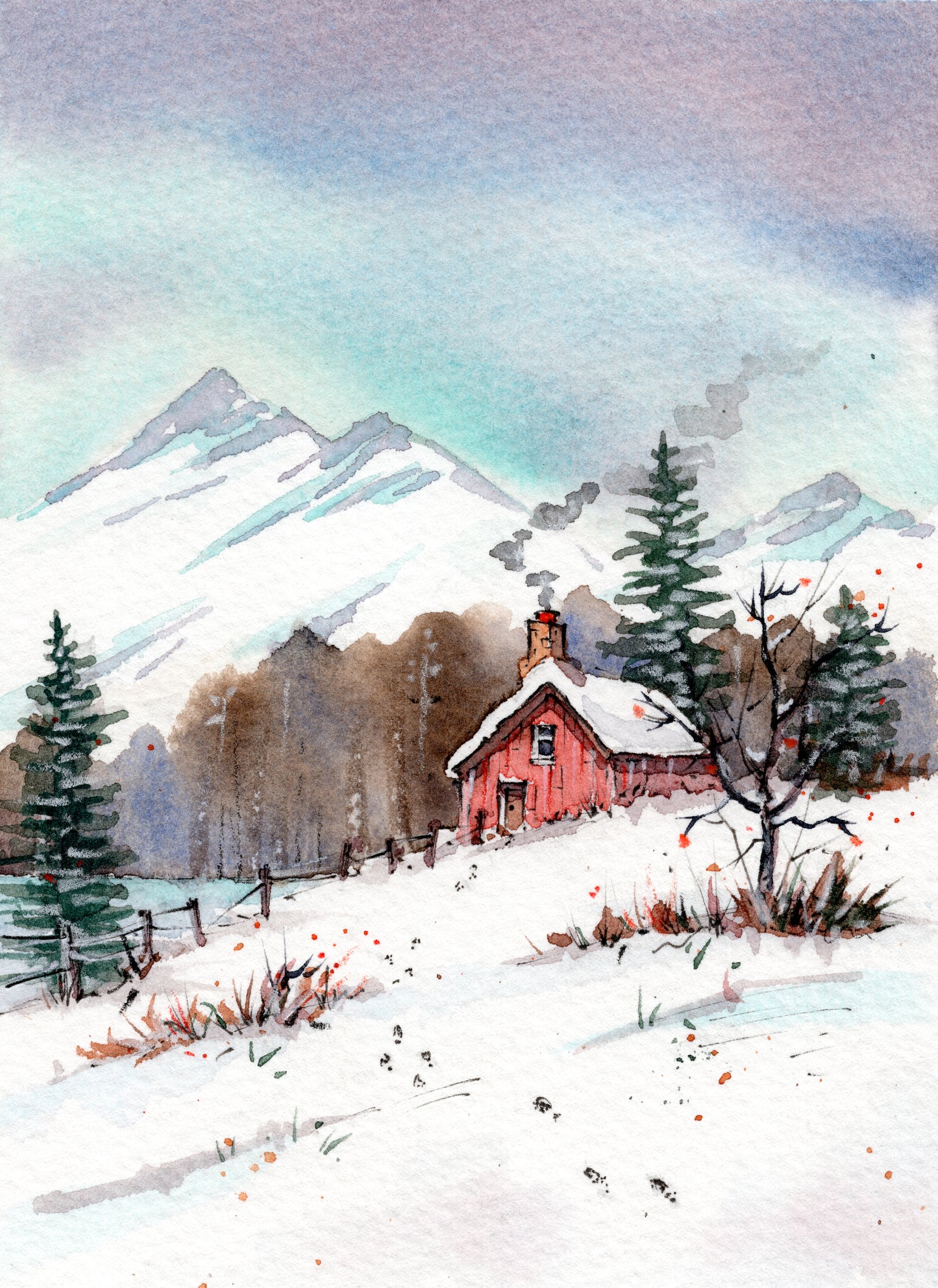 Serenity, Red Mountain Cabin - Fine Art PRINT