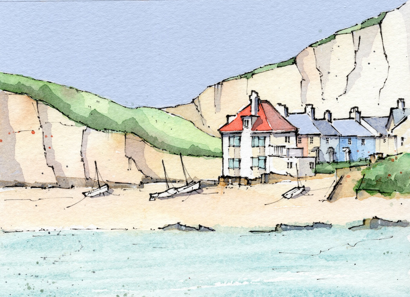 Hope Cove – Original Mixed Media Painting