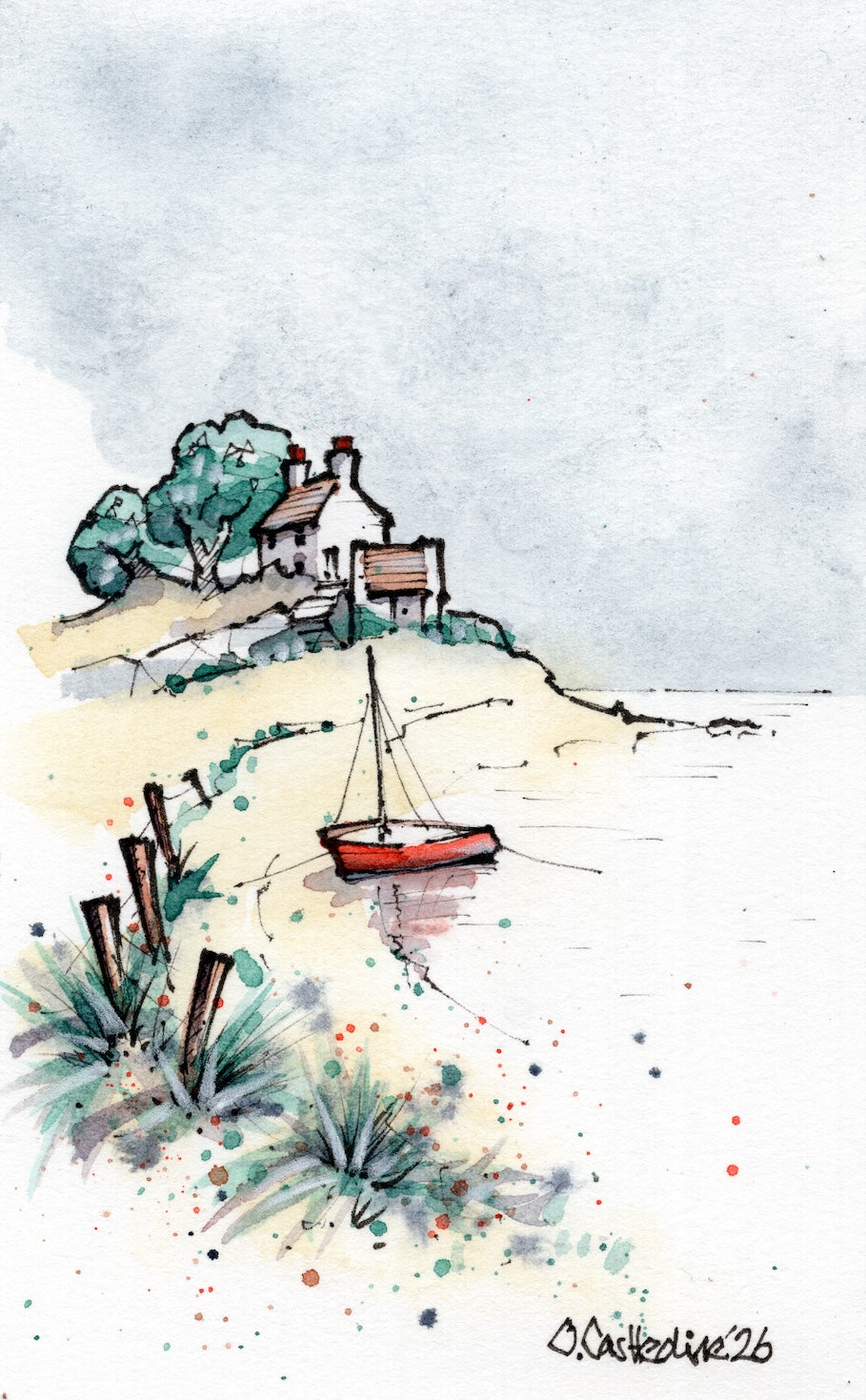 Imagined Coasts No.7 — Original Ink & Watercolour