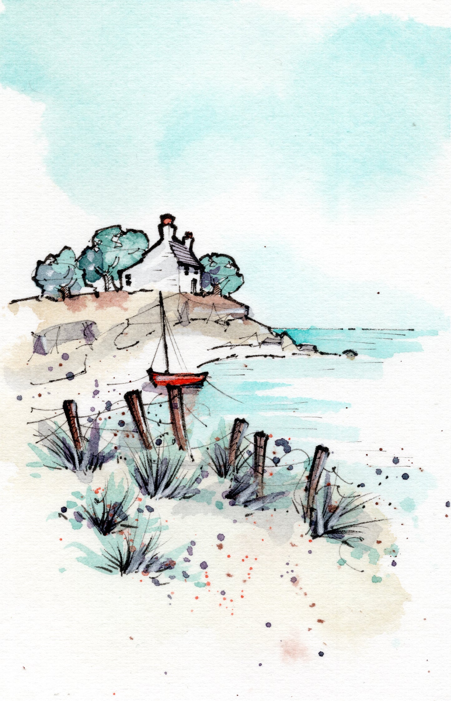 Imagined Coasts No.9 — Original Ink & Watercolour