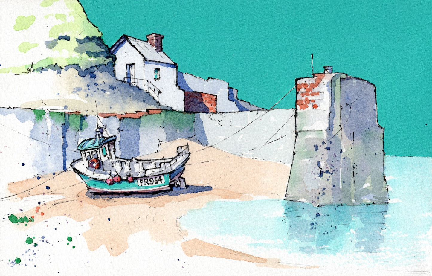 Porthgain Pembrokeshire - ORIGINAL Art, Mixed Media