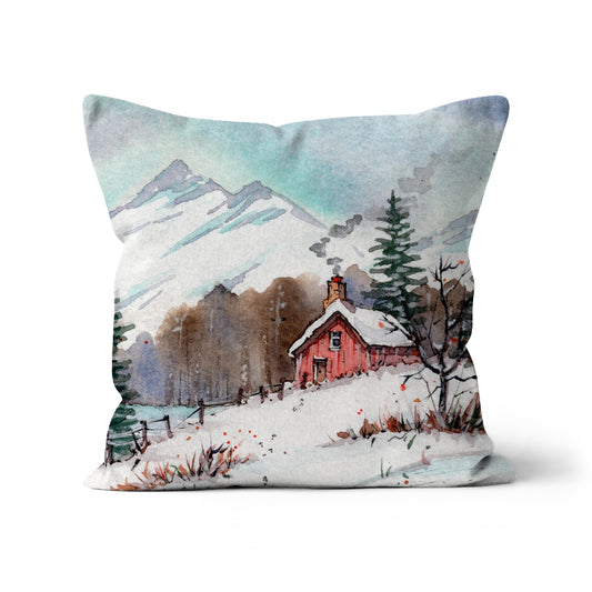 red cabin cushion gift