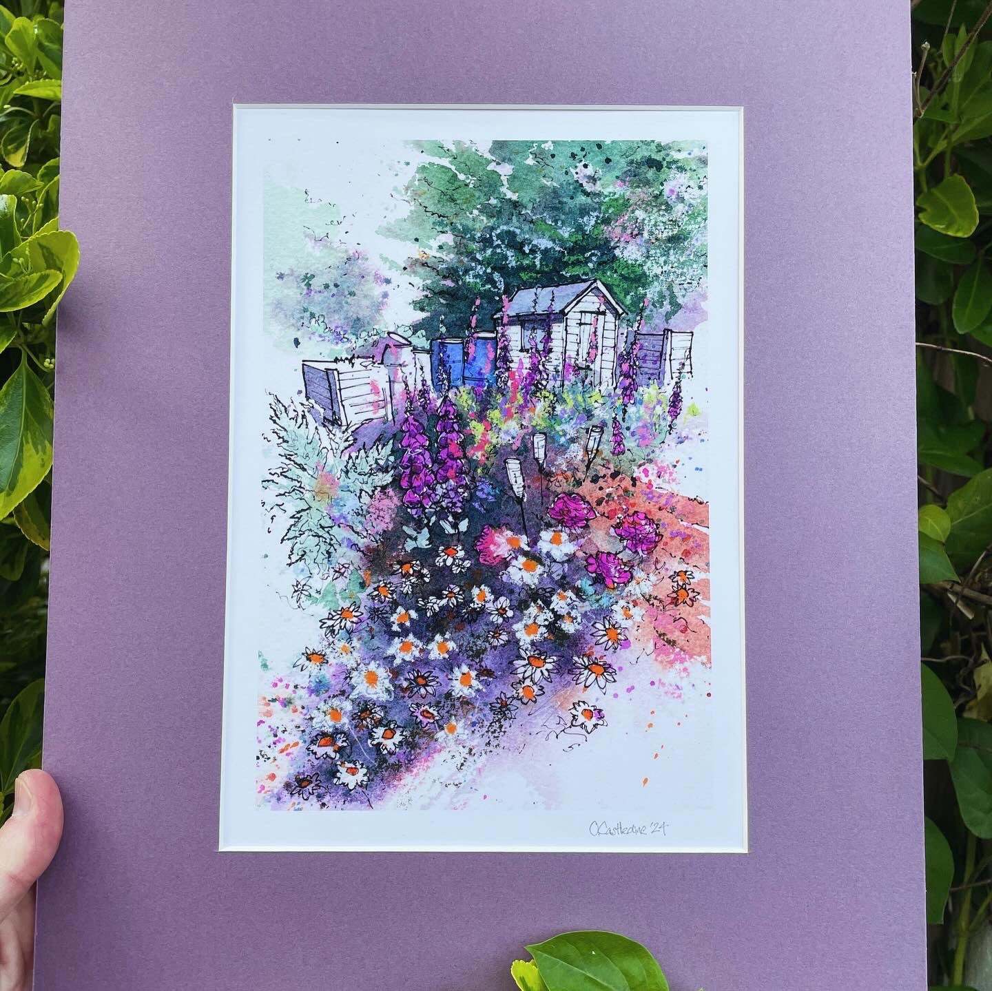 Wildflower Plot. Mounted Print