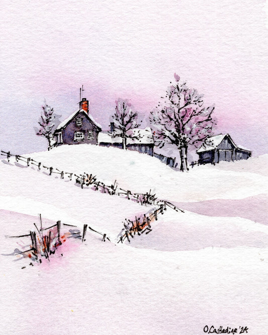 Pretty in Pink - farm on ridge