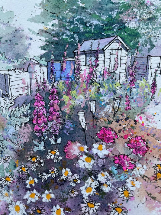 Wildflower Plot. Mounted Print