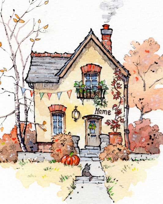 Home. A Halloween Illustration