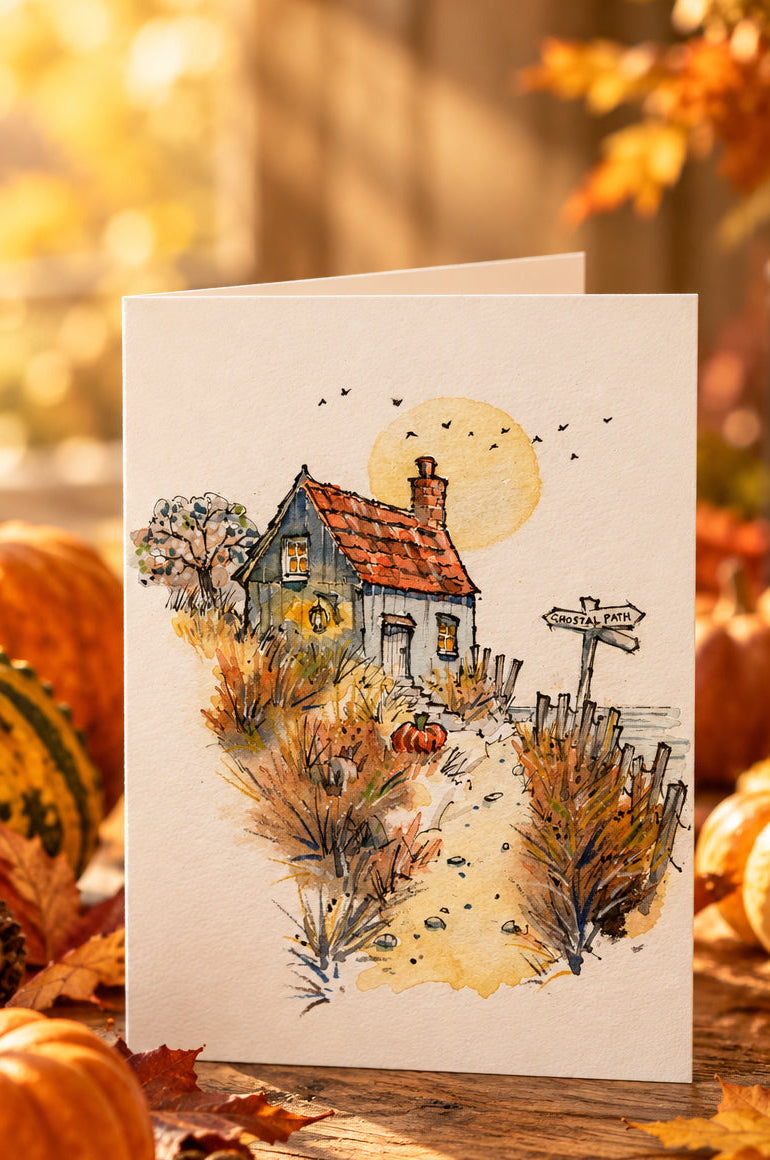 Spooky Halloween Greetings Cards - Pack of 3, Includes Envelopes