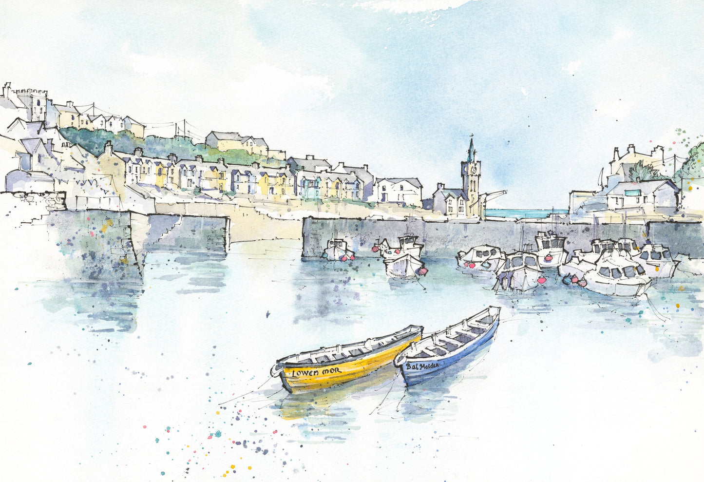 porthleven harbour Cornwall fine art
