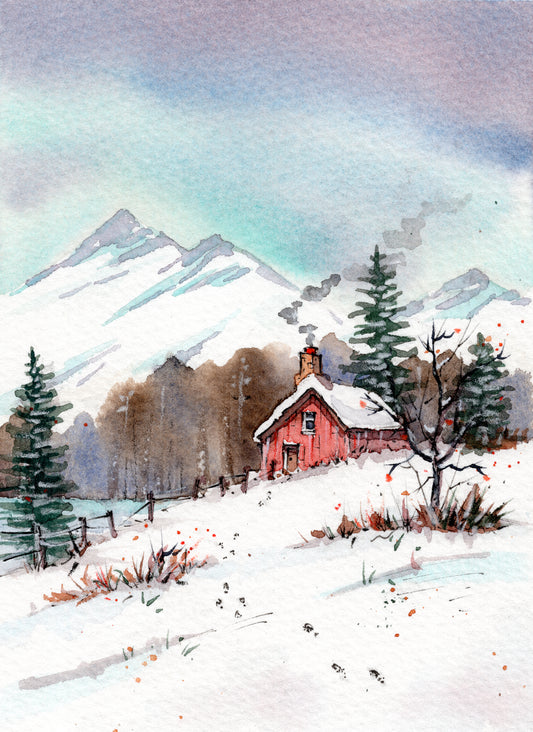 Serenity, Red Mountain Cabin - Fine Art PRINT