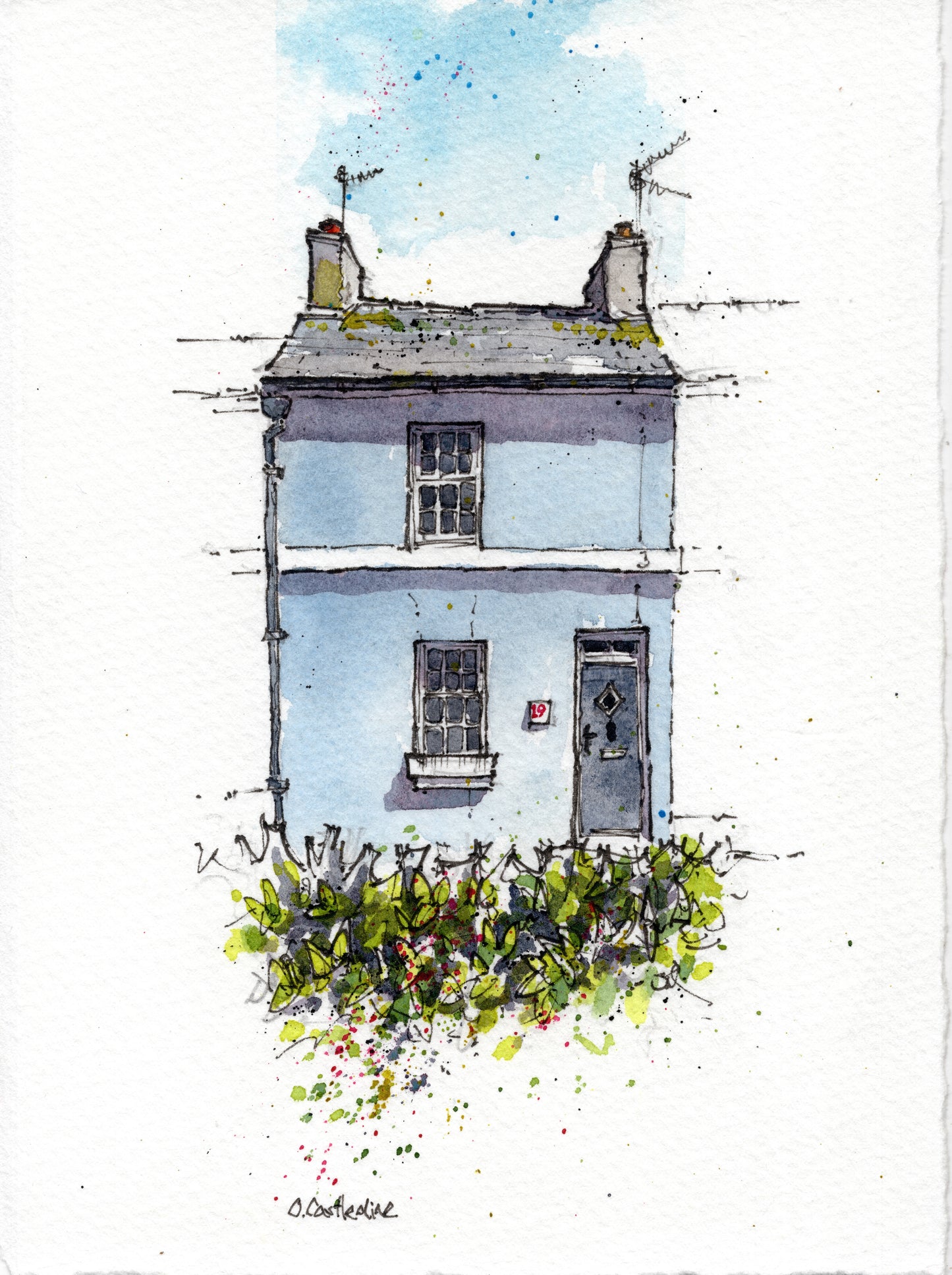A House Portrait A5 - Commissioned Custom Unique.