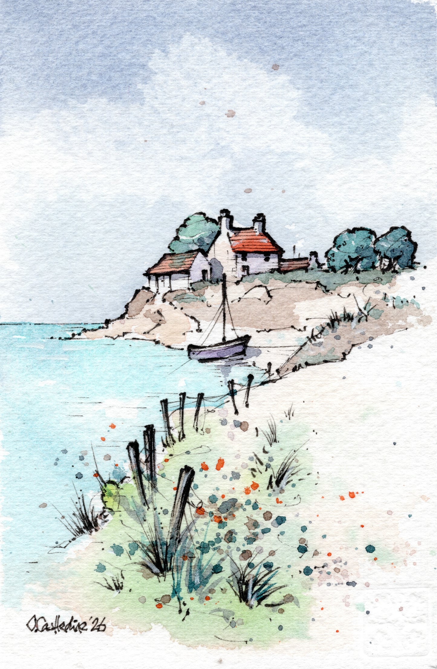 Imagined Coasts No.1 — Original Ink & Watercolour