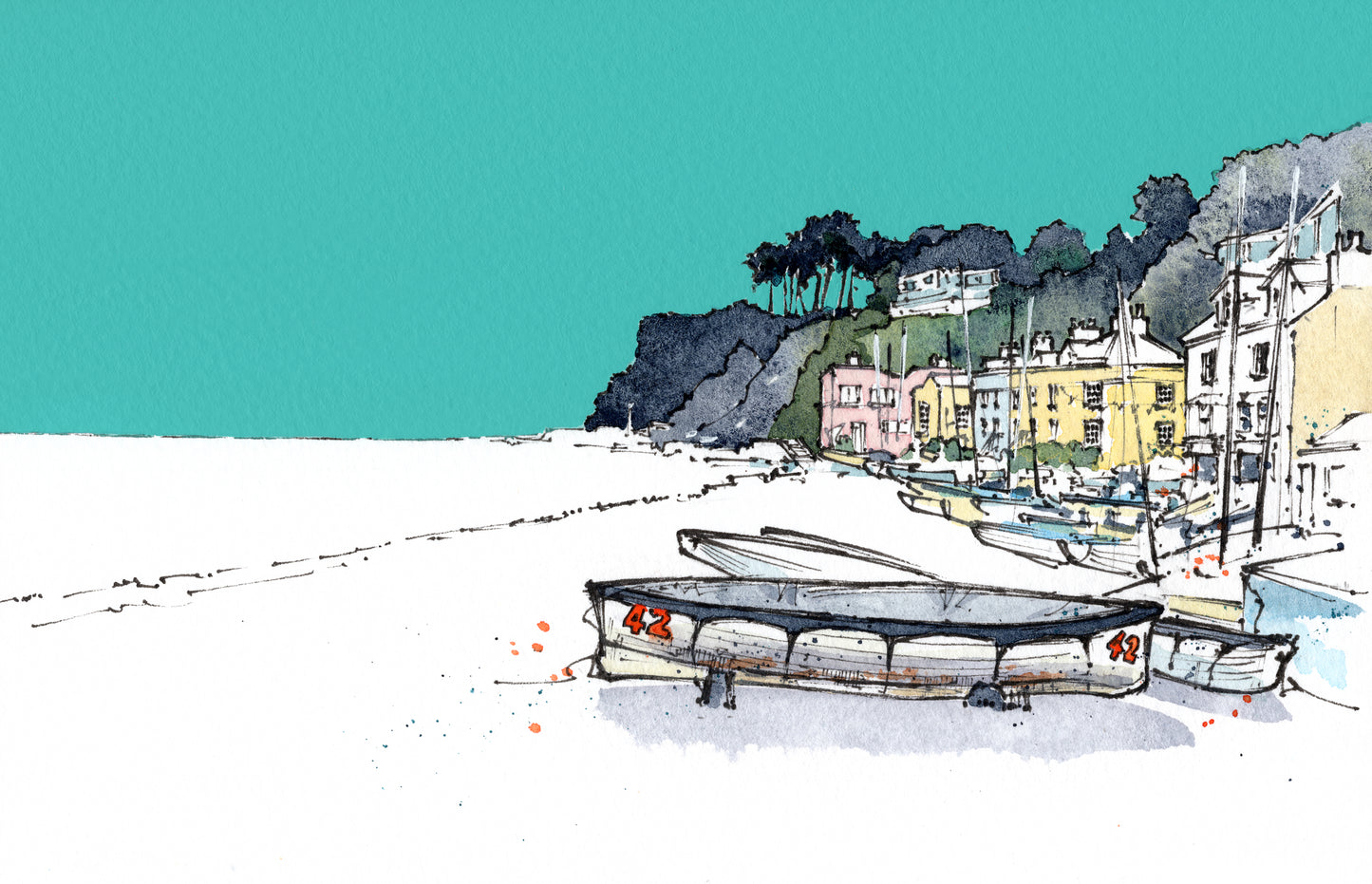 Shaldon Towards The Ness - Fine Art PRINT